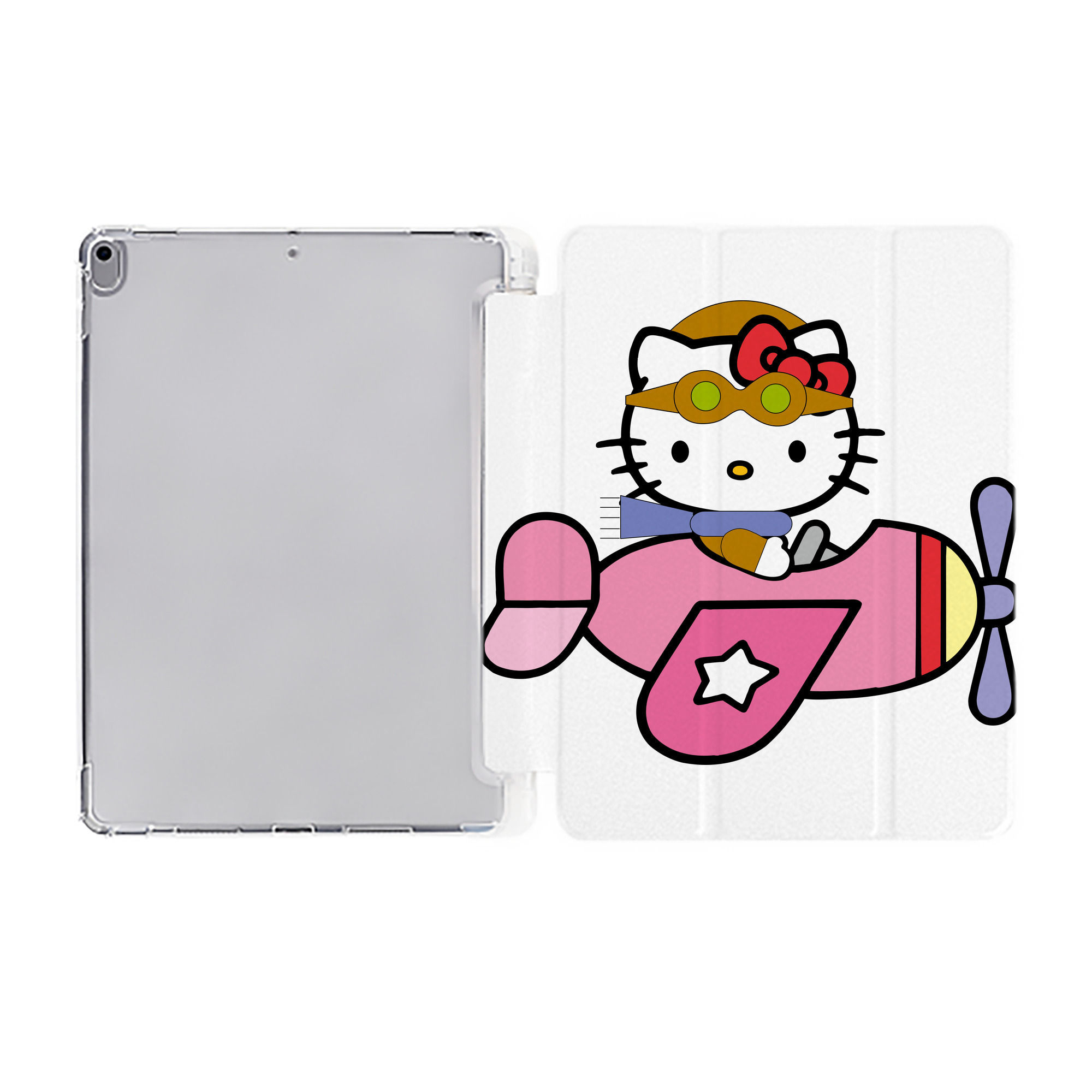 （画像用） Hello Kitty ハローキティ IPad ケース ペン収納付き 三つ折りスタンド PUレザー×シリコン 対応機種9.5/10.5/10.9インチ